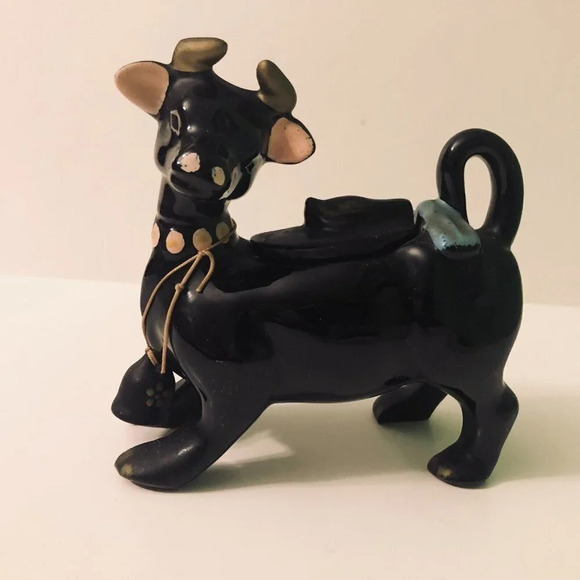 Vtg Redware Cow Sugar Bowl with Lid 5.5 Inch  Long Figurine - Picture 1 of 16